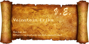 Veinstein Erika névjegykártya